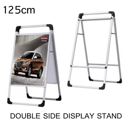 A1 ALUMINIUM PAVEMENT POSTER SIGN A-BOARD SNAP FRAME SHOP DISPLAY STAND 125cm • £28.99