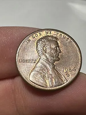 USA 1984D Penny One Cent Lincoln Error’s In The Back O In Of  Open Am • $425