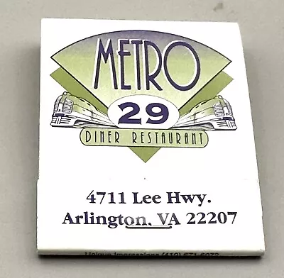 Matchbook Metro 29 Diner Arlington Virginia Unstruck • $8.95