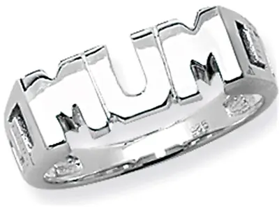 SILVER MUM RING Size M 925 STERLING SILVER NEW OTHER SIZES AVAILABLE 2.9g • £16.75