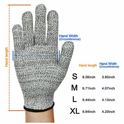 2 Pairs Anti-cut Gloves Safety Cut Proof Stab Resistant Butcher Food Gloves L5 • $8.72