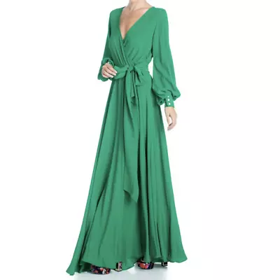 NWT Meghan LA Womens Lilypad Emerald Maxi Dress Size M • $150