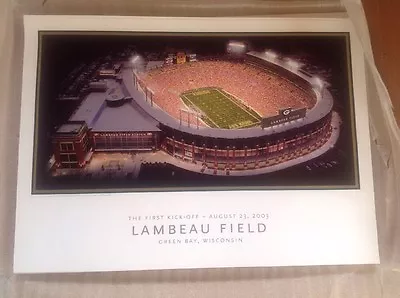 NFL 2003 Vintage Poster GREEN BAY PACKERS First Kick Off LAMBEAU FIELD PRINT NEW • $5.99