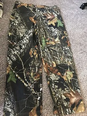 Russel Outdoors Mossy Oak Pants Medium Brush Camouflage Midweight Cargo 40x32 • $18