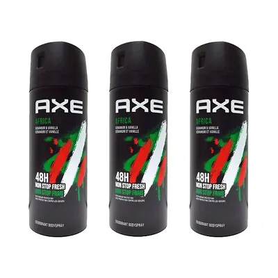 £12.79 • Buy 3 Pack Axe Africa Mens Deodorant Body Spray, 150ml (5.07 Oz) 