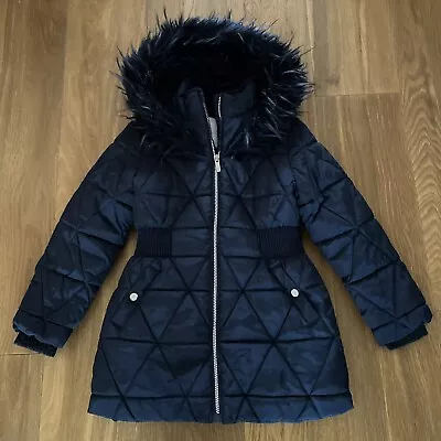 Matalan Age 9 Girls Fur Trim Coat • £2