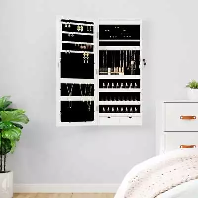 Mirror Jewellery Cabinet Wall Mounted Jewelry Armoire With LED Lights VidaXL • $129.99