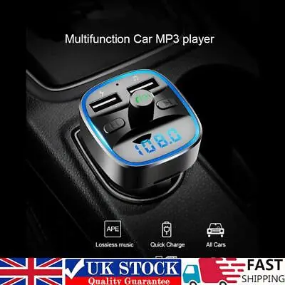 T25 Car Bluetooth 5.0 FM Modulator Transmitter Fast Charging Charger MP3 Player • £6.69