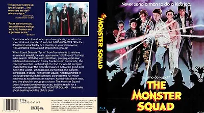 The Monster Squad 1987 CUSTOM Blu-ray Cover W/ Empty Case (No Discs) Horror • $15