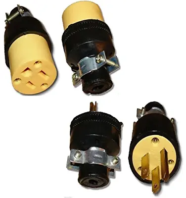 $8.37 • Buy Set Male & Female Extension Cord Replacement Electrical End Plugs 3-Wire Pack