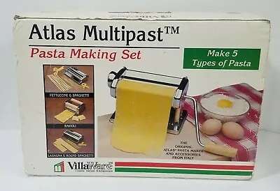 VillaWare Atlas Multipast Pasta Making Set Fettuccine Spaghetti Ravioli Lasagna  • $54.50
