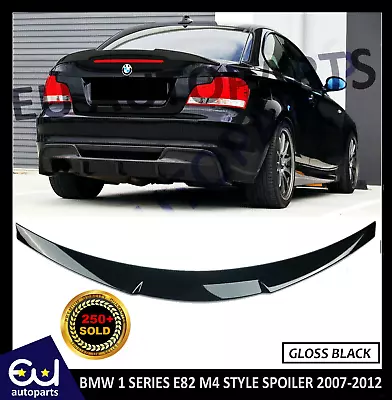 For Bmw 1 Series E82 Rear Trunk Boot Spoiler M4 Style Gloss Black 2007-2013 • £38.49