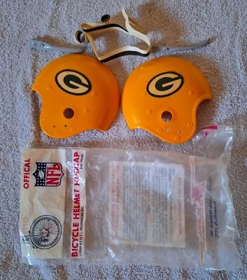 Vintage 1969 NFL Bicycle Football Helmet Hub Cap GREEN BAY PACKERS Full Set • $29.99