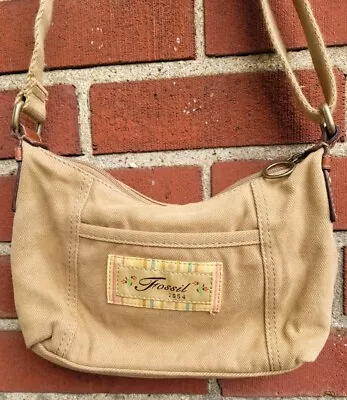 Fossil Vintage 1954 Fabric Crossbody Messenger Bag Brown Boho Hippie  • $24.60