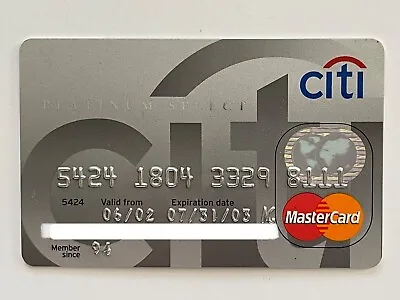 Citi Platinum Select MasterCard Credit Card▪️Citibank▪️Expired In 2003 • $16.99