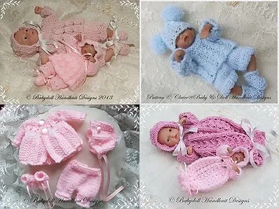 Babydoll Handknit Designs *four* Knitting Patterns 4-7  Dolls Or Ooak Sculpts • £3.99