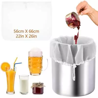 Reusable Food Strainer Bag Milk Brew Coffee Cheese Nylon Mesh Wine Juice Making • $7.81