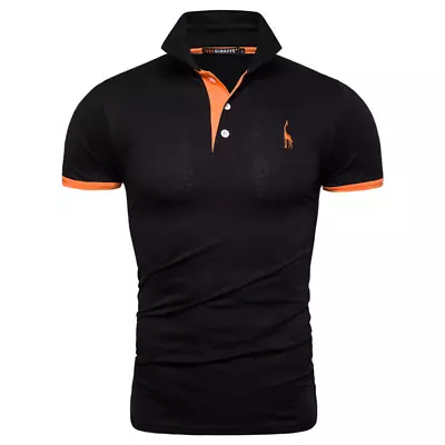 Men's Polo Shirt Short Sleeve Slim Fit Stretchable Fabric Muscle Fit • $12.57