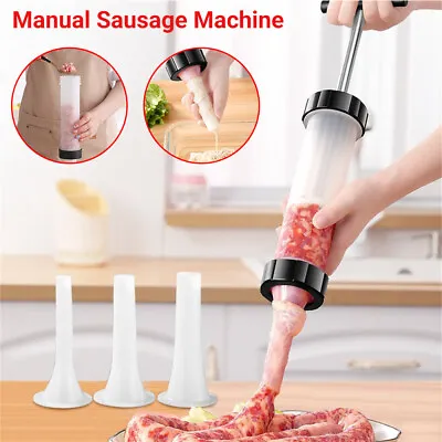 $16.57 • Buy AU Sausage Machine Meat Filler Stuffer Salami ​Maker Funnel Hand Operated A++