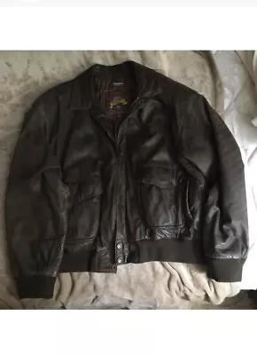 Wilsons Adventure Bound Leather Bomber Jacket Brown Lined Thinsulate. XL • $28.75