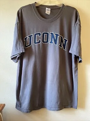 $8 • Buy UCONN Mens XL T-shirt 100% Cotton Gray Blue University Of Connecticut