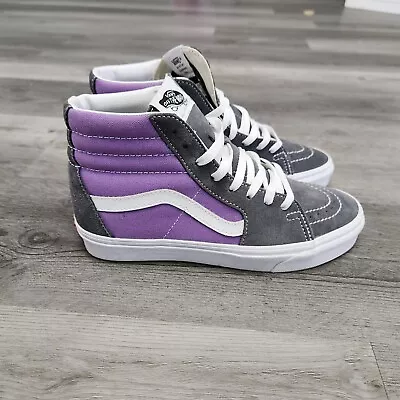 Vans Shoes Women 8 Sk8-Hi Purple Canvas Skate Athletic Casual Sneakers • $40