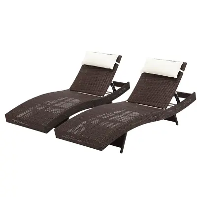 $284.79 • Buy Gardeon Outdoor Sun Lounge Setting Wicker Lounger Day Bed Rattan Patio Furniture