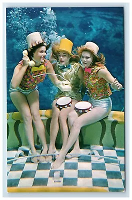 Postcard Weeki Wachee Mermaids Old Minstrel Show Underwater Dream Girls C1968 FL • $6.95