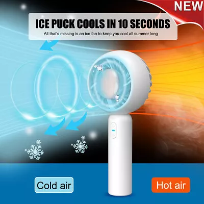 Handheld Electric Fan Mini Air Con Semiconductor Cold Compress 2000mAh Battery • $12.59