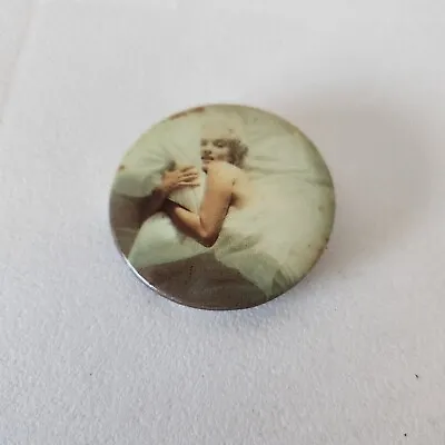 MARILYN MONROE In Bed Hugging Pillow Button Pin Back Vintage • $19.95