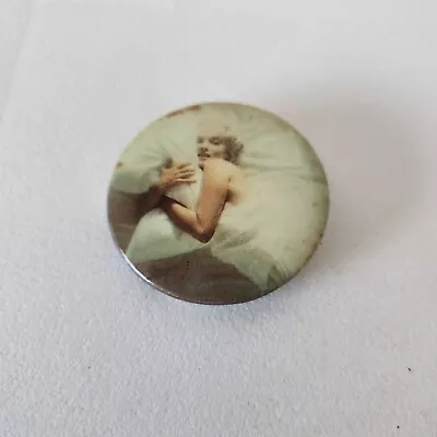 MARILYN MONROE In Bed Hugging Pillow Button Pin Vintage • $19.96