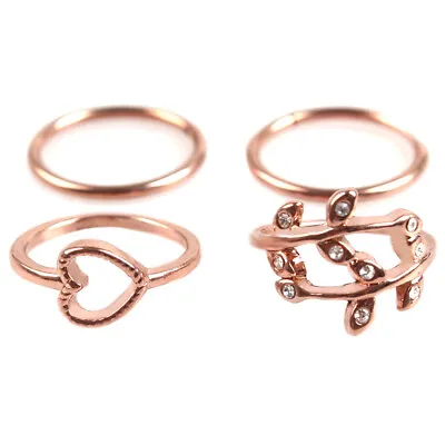 4pcs Gold Silver Plated Arrow Joint Knuckle Nail Ring For Female Male Gift • $19.86