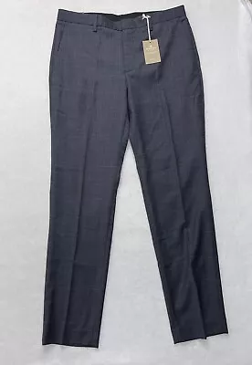 J.Crew Mens Bowery Slim Stretch Dress Pants Wool Blue Plaid Size 33X32 New • $49.99