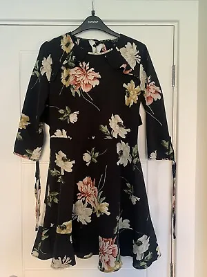 £4.99 • Buy Topshop Floral Dress With Open Back Size 10