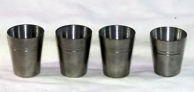 4 Rein Zinn Pewter German Toasting Cups Shot Glasses Vintage • £8.99
