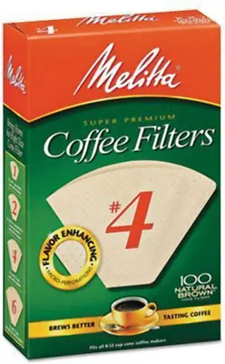 Melitta Super Premium No. 4 Coffee Paper Filter Natural Brown 100 Count • $5.60