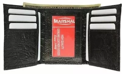 New Mens Genuine Leather Alligator Pattern Classic Trifold Wallet • $11.99