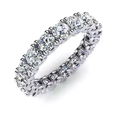 4.50Ctw Moissanite Round 4.00mm Full Eternity Band Ring With Rhodium Plated • $54.60