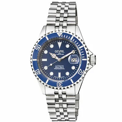 Gevril Men's 4851B Wall Street Swiss Automatic Ceramic Bezel Steel Date Watch • $789