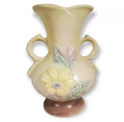 Hull Art Pottery 6-1/4  Vase Magnolia Yellow Vtg Yellow Flower Circa 1946 6.5  • £30.85