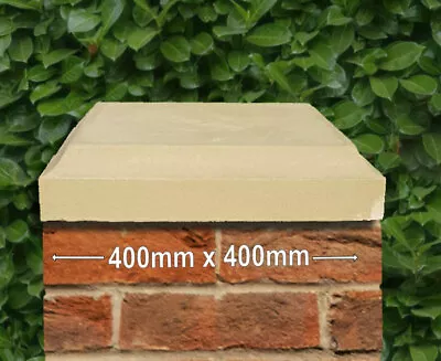 Flat Chamfered Cast Stone Pier Cap Buff/Portland/Charcoal 400mm X 400mm Base • £69.99