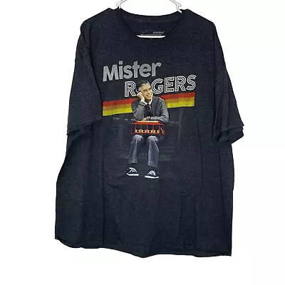 Mister Rogers Neighborhood Mens Gray Heather Crew Neck Pullover T Shirt Size 2XL • $13.59
