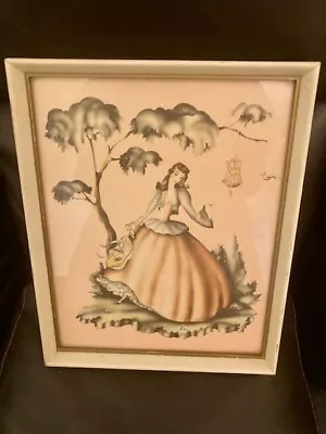 Vintage Wall Art Mid Century Turner Print Victorian Southern Belle Framed • $19.99