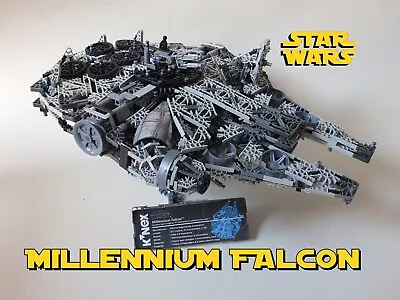 K'NEX COMPLETE SET Star Wars Millennium Falcon W/ Display Stand Over 1400 Pieces • $150.39