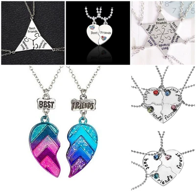 £4.39 • Buy Best Bitches BFF Broken Heart Best Friends Forever Chain Pendant Necklace Gifts