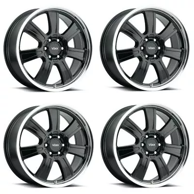 Set 4 17  Voxx Turin Gloss Black Mirror Machined Lip Rims 17x8.5 6x5 6x135 39mm • $912