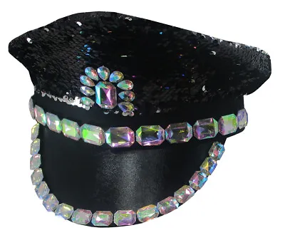 Bride To Be Flip Sequin Iridescent Jeweled Music Festival Captain Pride Hat • $19.99