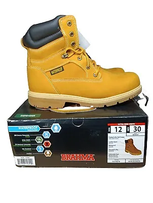 Herman Survivors Definder Leather Steel Toe Waterproof Mens Brown Work Boots 12W • $44.95