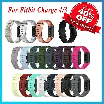 $4.49 • Buy Fitbit Charge 3 Fitbit Charge 4 Watch Band Silicone Replacement Strap Wristband 