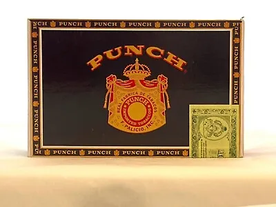 $10 • Buy Vintage Collectors, Black Punch Wooden Cigar Box, Republic Of Honduras